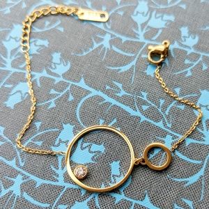 🦋LAST🦋 Lovoda 14k Gold Plated Hoop & Crystal Bracelet 🌼